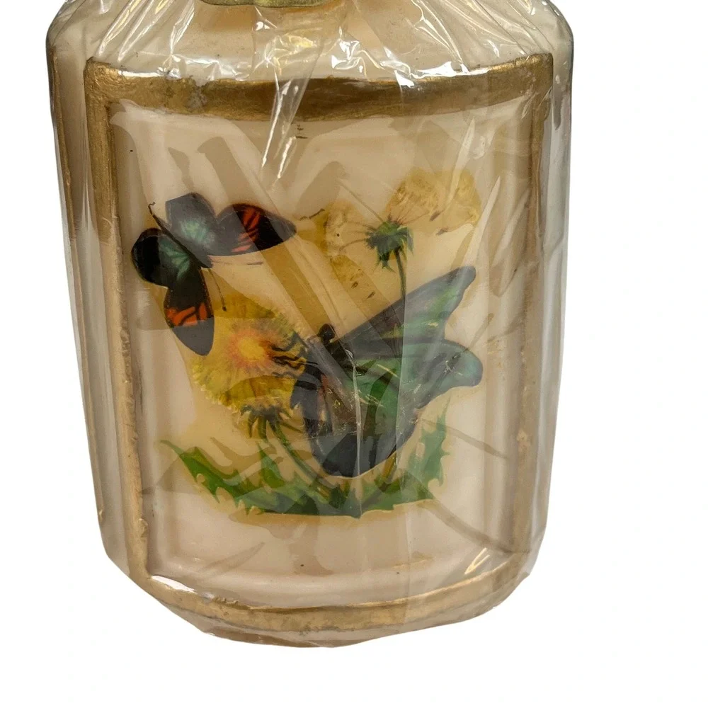 Vintage Peggy Karr Butterfly‎ Pillar Candle Decor Cottagecore Nature